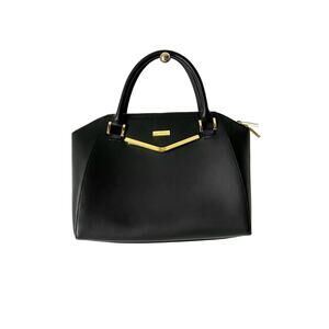 Joy & Iman Black Leather Satchel Purse